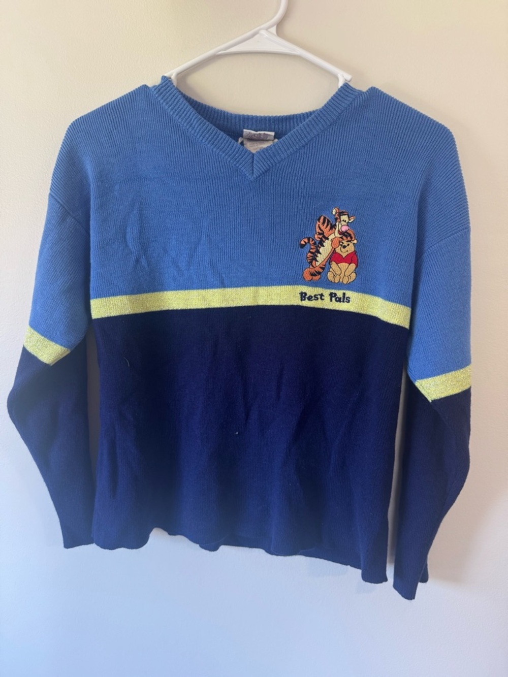 Winnie the Pooh & Tiger “Best Pals” V-Neck Knit Sweater - Children’s Medium